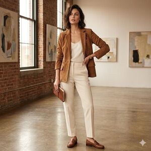 Walter Baker Suede Leather Blazer Jacket in Cognac Brown Size S Academia Western